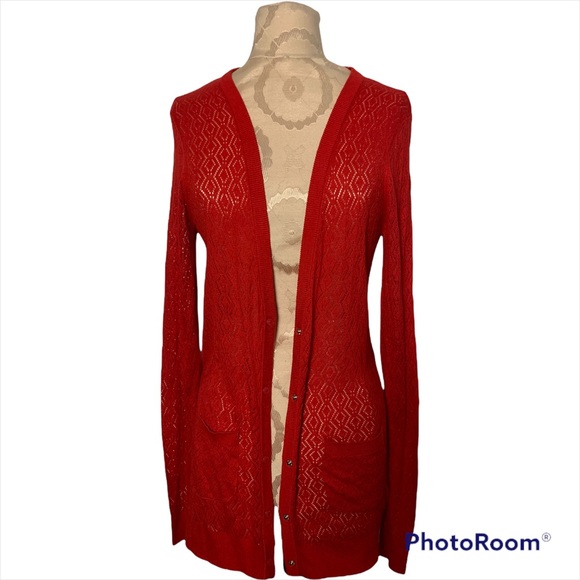 Jason Wu Red Sweater Cardigan NWT Small - Picture 4 of 6